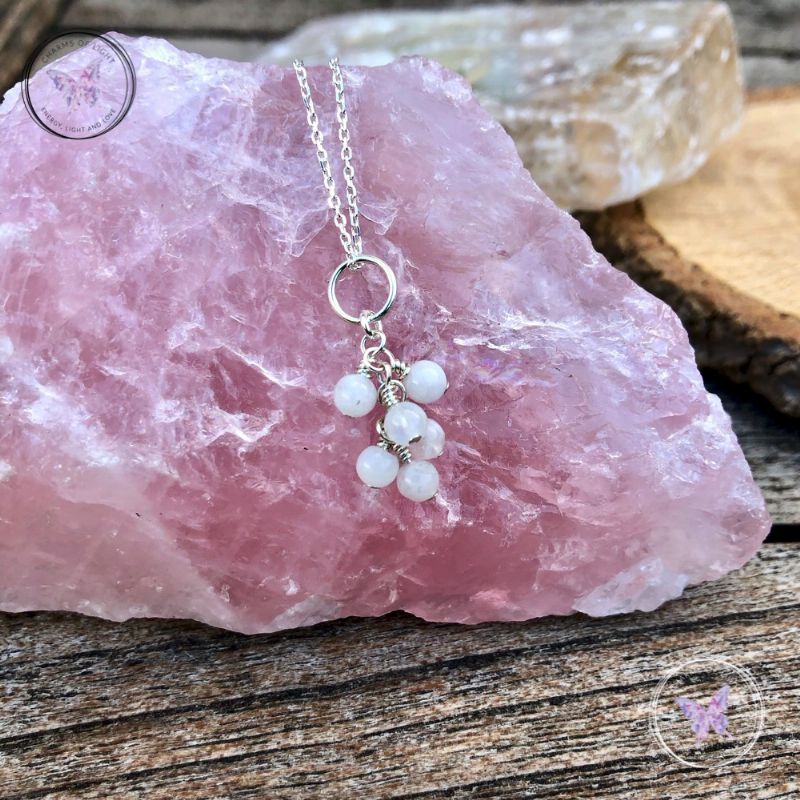 Moonstone Cluster June Birthstone Necklace